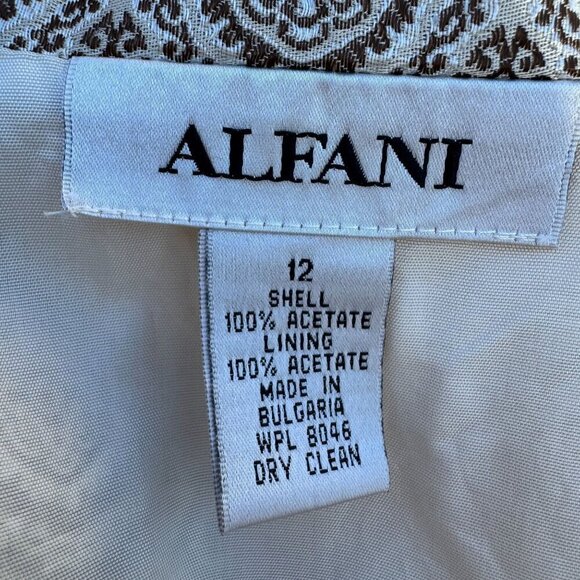 Alfani Vintage Womens Beige Brown Paisley Patterned Lined Pencil MIni Skirt 12 - Picture 5 of 6